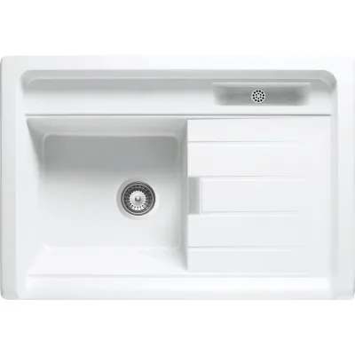 Schock Lavello una vasca con gocciolatoio da appoggio LARGO M100 LARM100099 finitura bianco puro da 88.56x62.8 cm