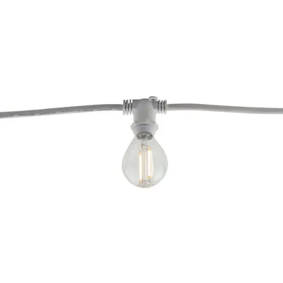 Stringa elettrificata per esterni in gomma bianca, 10 lampadine E27, lunghezza 10m