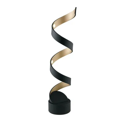 Lume LED nero a spirale in alluminio, 12W, Luce naturale, 14.5x66cm