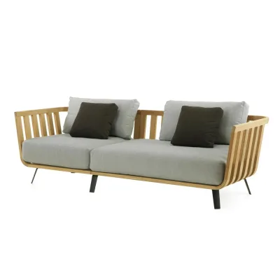 Unopiù Divano 3 posti WELCOME in teak - Con cuscino di seduta e schienale - IN PROMOZIONE FINO AL 6/07