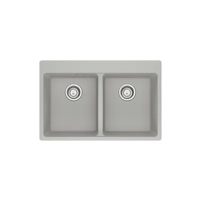 Franke: Lavello due vasche Vasche Sopratop Centro MRG 620-34-34 FTL 114.0661.693 finitura fragranite alluminio da 76x50 cm