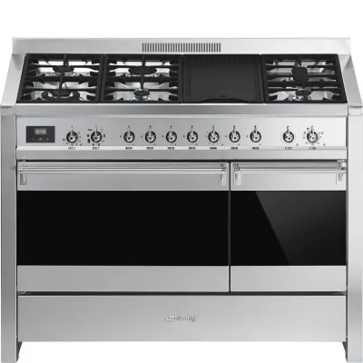 Smeg S Cucina A3-81 con doppio forno e piano cottura gas finitura inox da 120x60 cm - PROMOZIONE ATTIVA FINO AL 19/10