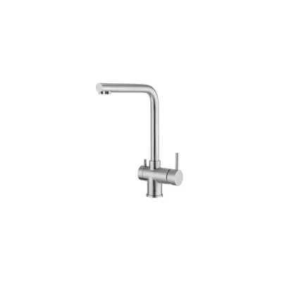 Foster Miscelatore a tre vie con doppio comando e canna girevole 8496 100 finitura acciaio inox - IN PROMOZIONE FINO AL 30/06