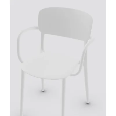 Calligaris OUTLET Sedia Liberty CS1884 in polipropilene riciclato 100% P94 bianco ottico opaco - Con braccioli