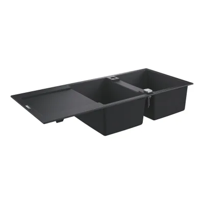 Grohe Lavello due vasche e gocciolatoio reversibile 31647AP0 finitura granite black da 116x50 cm