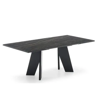 Connubia Tavolo allungabile Victor CB4868-R 160 con struttura in frassino e piano in ceramica da 160(240)x90 cm