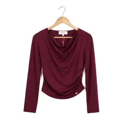 T-shirt TIBERI nera o bordeaux bambina - KOCCA