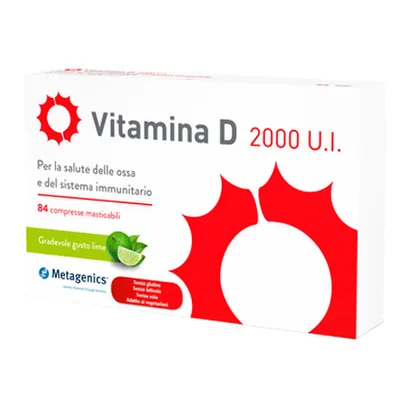 Vitamina D 2000 U.I. Integratore Vitaminico 84 Compresse Masticabili