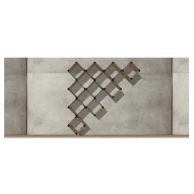 Altacorte Libreria fissa monofacciale Free con struttura in in legno da 282,8 cm e h. 282,8 cm
