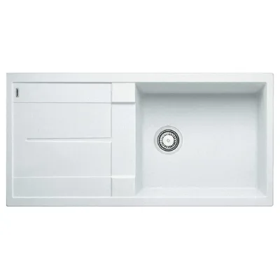 Blanco Lavello una vasca con gocciolatoio METRA XL 6 S 1515136 finitura bianco da 100x50 cm - Sopratop