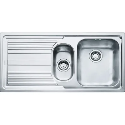 Franke: Lavello una vasca con vaschetta e gocciolatoio a sinistra Logica Line LLX 651 101.0085.812 finitura inox da 100x50 cm