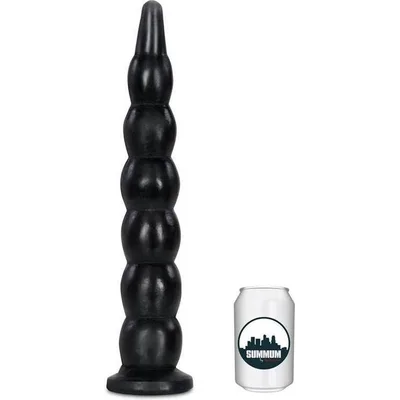 Plug anale XXL 43 cm a sfere 9,5 cm nero 1,3 kg base larga sex toy