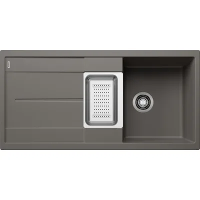 Blanco Lavello una vasca con vaschetta e gocciolatoio METRA 6 S 1527300 finitura grigio vulcano da 100x50 cm - Sopratop