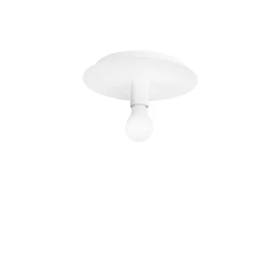 Plafoniera minimalista in metallo bianco, lampadina E27, 25x8.6cm