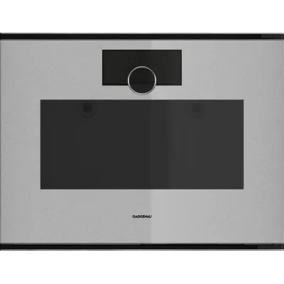 Gaggenau Forno a vapore con cerniera a destra da incasso GS220130 finitura Gaggenau Sterling da 60 cm