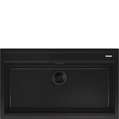 PRONTA CONSEGNA - Smeg S Lavello una vasca VSGX860MN finitura nero opaco da 86x51 cm - Sopratop