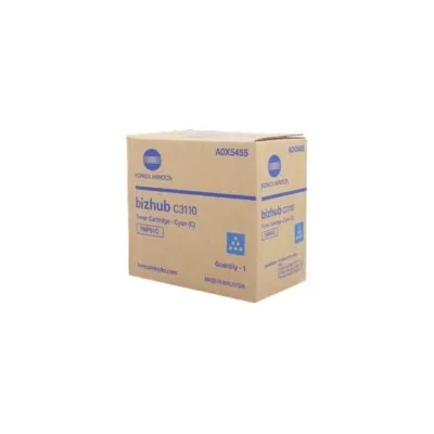 TONER ORIGINALE KONICA MINOLTA TNP51C CIANO A0X5455 Bizhub C3110