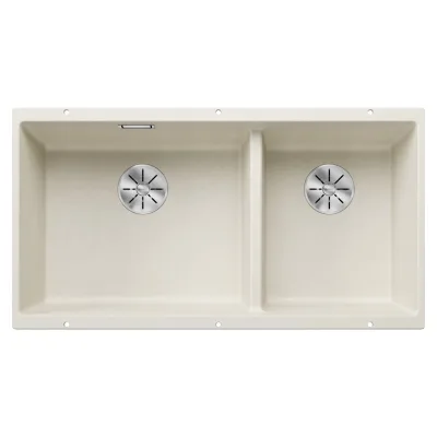 PRONTA CONSEGNA - Blanco | Lavello due vasche SUBLINE 480/320-U 1527168 finitura soft white da 85.5x46 cm - Sottotop