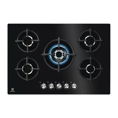 Electrolux | Piano cottura a gas KGG75372K finitura cristallo temperato nero da 75 cm