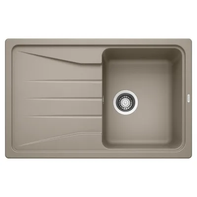 Blanco Lavello una vasca con gocciolatoio SONA 45 S 1519669 finitura tartufo da 78x50 cm - Sopratop