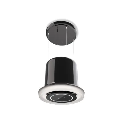 Faber Cappa a isola sospesa GLOW BK GLOSS KL 345.0541.005 finitura nero gloss da Ø65 cm