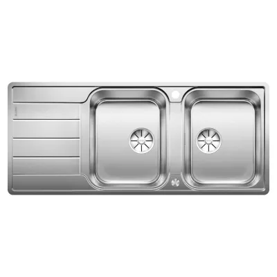 PRONTA CONSEGNA - Blanco | Lavello due vasche con gocciolatoio CLASSIMO 8 S-IF 1525332 in acciaio inox da 116x50 cm - Sopratop/Filotop