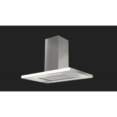 Fulgor Cappa a isola FTIHD 960 TC WHX finitura inox e vetro bianco da 90 cm