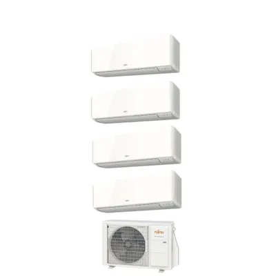 Climatizzatore Condizionatore Fujitsu Quadri Split Inverter serie KM 9+9+9+12 con AOYG30KBTA4 R-32 Wi-Fi Integrato 9000+9000+9000+12000