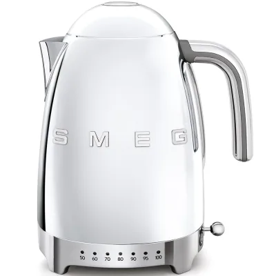 Smeg Bollitore elettronico a temperatura variabile KLF04SSEU finitura cromato con logo Smeg 3D - IN PROMOZIONE FINO AL 30/06