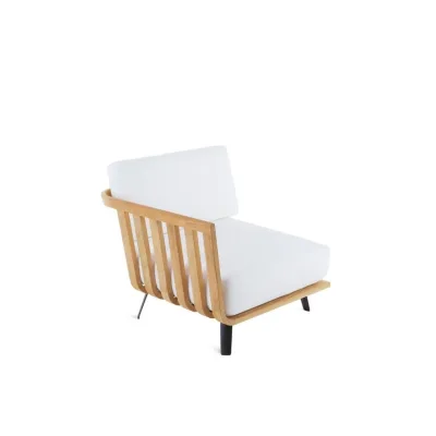 Unopiù Modulo angolo destro WELCOME in teak da 91 cm - Con cuscino di seduta e schienale - IN PROMOZIONE FINO AL 6/07