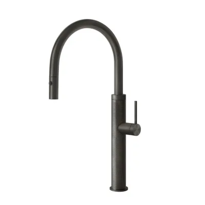 Gessi Miscelatore monocomando con doccetta estraibile Kitchen Cesello 60026 707 finitura Black Metal Brushed - IN PROMOZIONE FINO AL 6/07
