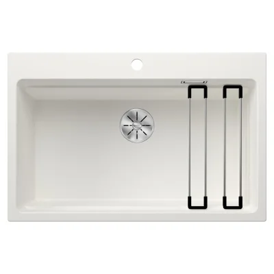 Blanco Lavello a una vasca ETAGON 8 Total Black 2525191 finitura bianco da 78x51 cm - Sopratop