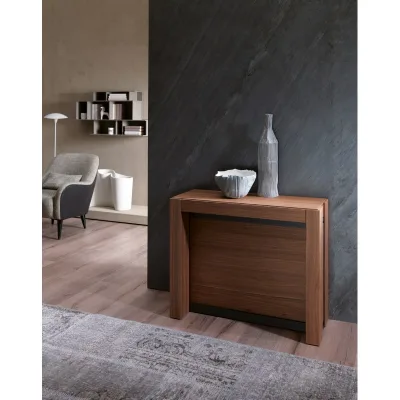 Ozzio Consolle allungabile A4 art. T021 con struttura in metallo e piano in legno da 85x35 (267x85) cm