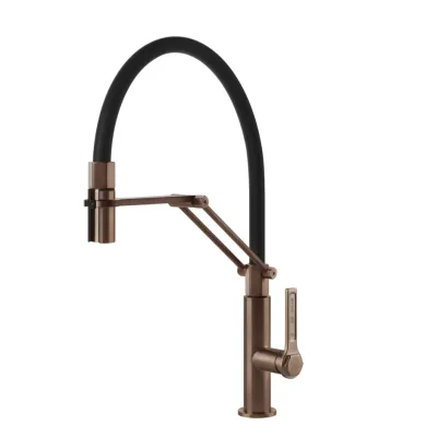 Gessi Miscelatore semi pro monocomando con doccetta estraibile Officine - Gessi 60055 708 finitura Copper Brushed - IN PROMOZIONE FINO AL 6/07