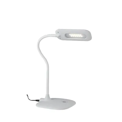 Lampada da lettura flessibile bianca in metallo e silicone, 1 LED 4.8W, 16x53.5cm