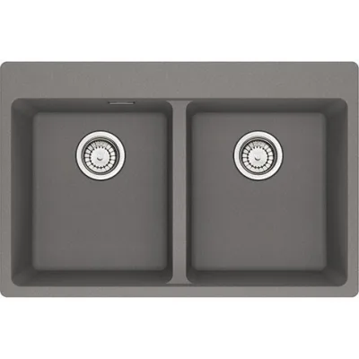 Franke: Lavello due vasche Vasche Sopratop Centro MRG 620-34-34 FTL 114.0661.692 finitura fragranite stone grey da 76x50 cm