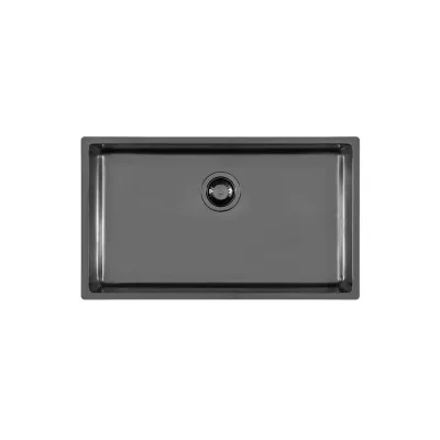 Foster Lavello una vasca 2157 856 finitura acciaio PVD gun metal da 75x44 cm