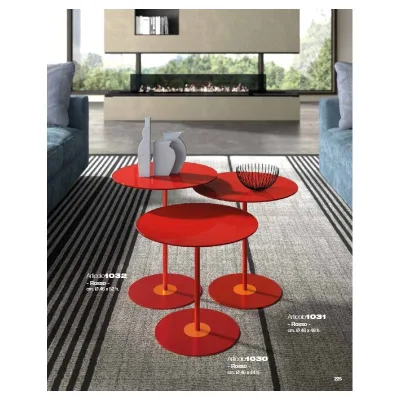 Maconi Tavolino rotondo Crystal 1030 con piano in vetro da 46 cm e h. 44 cm serie Coffee Table collection