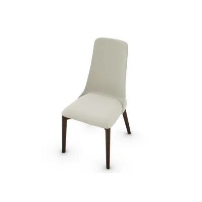 Calligaris OUTLET Sedia Etoile CS1423 con struttura in frassino P12 smoke e seduta in tessuto A02 Denver sabbia