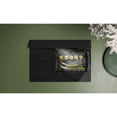 Falmec Piano cottura a induzione con cappa integrata Brera 75 in vetroceramica nero lucido da 75 cm - 800 m3/h - IN PROMOZIONE CON VOUCHER FINO AL 6/07