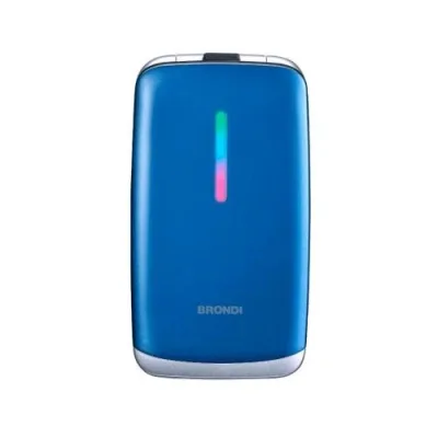 BRONDI CONTENDER DUAL SIM 3" EASY PHONE CLAMSHELL TASTI SELEZIONE RAPIDA BLU/METALIZZATO