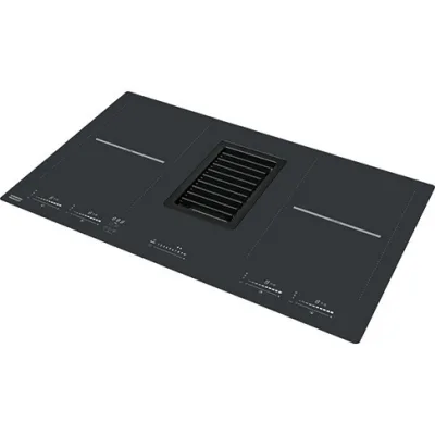 Franke Piano cottura induzione con cappa integrata Mythos 2-gether FMY 839 HI 340.0597.249 finitura cristallo nero da 83 cm