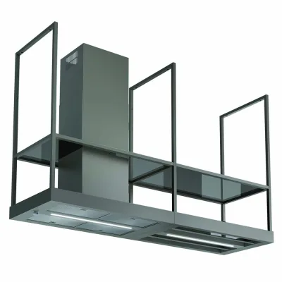 Faber Cappa a isola T-SHELF EV8 TITANIUM MATT A180 325.0617.018 finitura titanio opaco da 180 cm