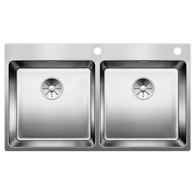 Blanco Lavello due vasche ANDANO 400/400-IF/A 1519559 in acciaio inox da 86.5x50 cm - Sopratop/Filotop