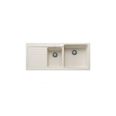 Blanco Lavello una vasca con gocciolatoio sx NAYA 8 S 1527132 finitura soft white da 116x50 cm - Sopratop