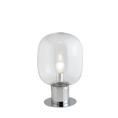 Lampada da tavolo in metallo Cromo 1Xe27 30X30X47Cm