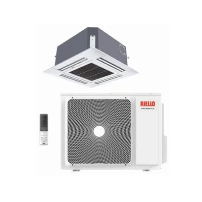 Climatizzatore Condizionatore Riello A Cassetta 4 Vie 60x60 Serie AARIA MONO PLUS 12000 Btu AMK 35 P Con Pannello e Telecomando Inclusi