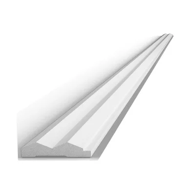 Chiusura sinistra per pannello doga  murale geometrico 3D in duropolimero bianco 2800X55X12mm