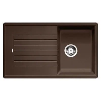 Blanco | Lavello una vasca con gocciolatoio ZIA 45 SL 1516745 finitura caffè da 86x50 cm - Sopratop