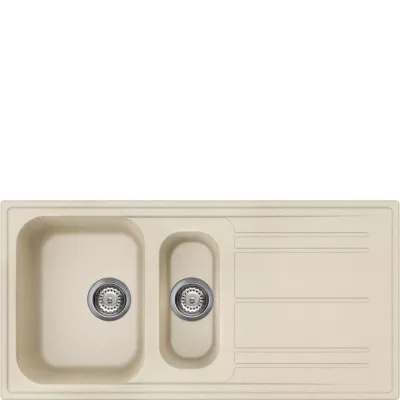 Smeg Lavello una vasca con vaschetta e gocciolatoio LZ102AV2 finitura avena da 100 cm - IN PROMOZIONE FINO AL 30/06